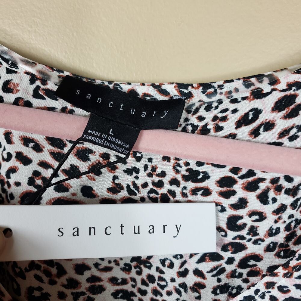Sanctuary Modern Leopard Print Button-up Blouse Size L - Picture 7 of 9